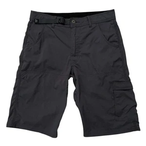 prAna Stretch Zion Shorts Mens Size S Belted Hiking Outdoor Stretch Dark Gray - Picture 1 of 5