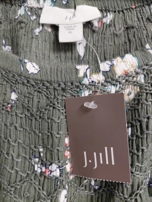 Top túnica para mujer Jill verde salvia floral cuello calado talla XL NUEVO CON ETIQUETAS Foto 1 de 4