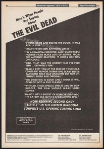THE EVIL DEAD - Original 1983 Trade AD / poster _ screening promo _ Sam Raimi - Picture 1 of 1