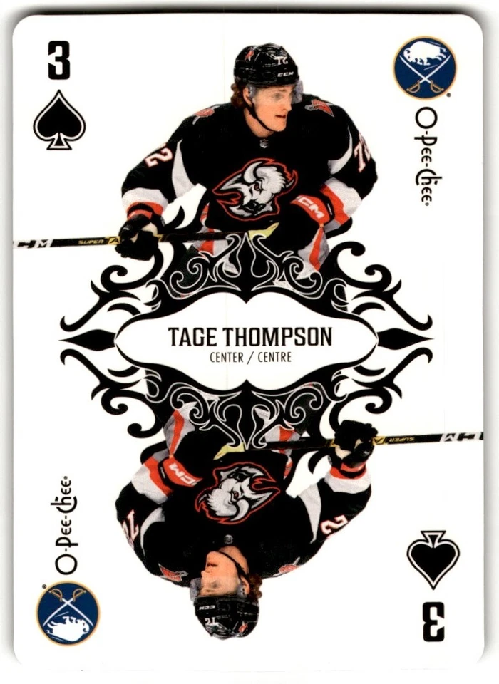 Tage Thompson 2023-24 O-Pee-Chee Playing Cards #3S Buffalo Sabres - Image 1 of 2