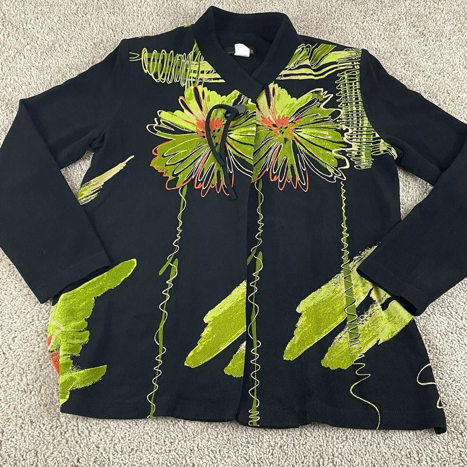 Chaqueta Moonlight Y&S Moda Arte para Usar Mediana Negra Verde Botón Único E16 Foto 1 de 4