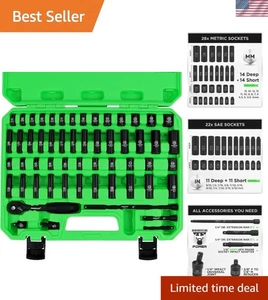 Swanlake Professional 1/4" Drive Socket Set, 56-Piece - Picture 1 of 10