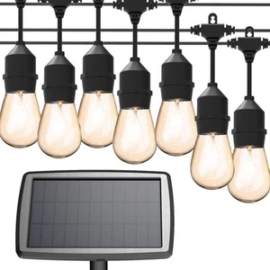 Solar String Lights, 15 LED Bulbs Waterproof Heavy Duty Outdoor 44 Ft for Gar... - Picture 1 of 6