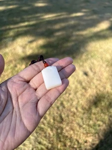 100% Natural White Nephrite Jade Pendant B312 - Picture 1 of 10