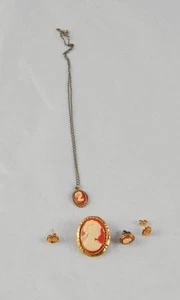 3 pendientes y collar y broche perforados para cameo vintage NO COINCIDEN q2b9 - Imagen 1 de 1