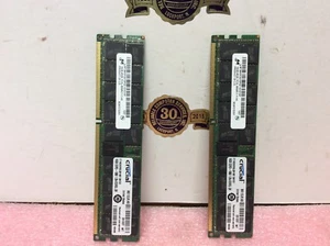 Crucial 16GB DDR3 1066 memory sim 4Rx8 PC3L-8500R-7-11-HD LOT of -2- Total 32GB - Picture 1 of 6