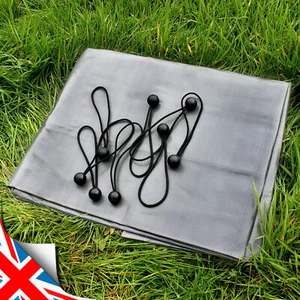GREY TARPAULIN 200g/sm Strengthened Waterproof High Qualit Heavy Duty/Tarp Sheet - Picture 1 of 27