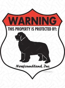 ¡Advertencia! Terranova - Letrero de aluminio protegido por propiedad para perro - 7"" x 8"" (Insignia) - Imagen 1 de 4