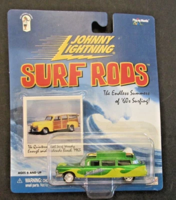 Johnny Lightning Surf Rods Green Yellow Daddies Cadillac Hearst Surfboards NIP - Image 1 of 2