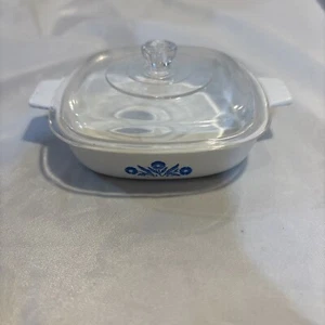 VTG Doll Mini Miniature Corning Ware CORNFLOWER Casserole w/ Lid Toy Dish - Picture 1 of 6