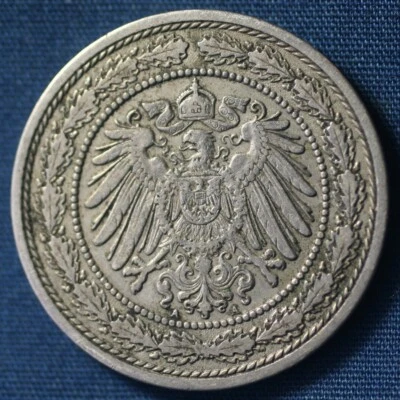 1890 A  20 Pfennigs Germany During the Reign of Kaiser Wilhelm II KM# 13 F-VF - Image 1 of 2