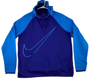 Nike Dri-Fit Hoodie Men's Large Two Tone Blue Training Kangaroo Pocket Swoosh - Bild 1 von 10