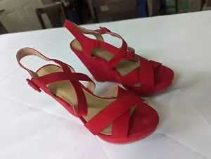 Nine West women's open toe wedge shoes - strappy slingback heels - Picture 1 of 7