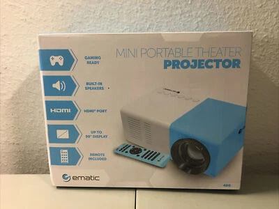 LCD Theater Projector Portable Theater 1080p HD Compatible Ematic EPJ480BU - Image 1 of 4