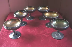 POOLE SILVER CO. SILBER GELÖTETE KOMPOTT STIL TASSE/KELCH: 6ER SET - Bild 1 von 4