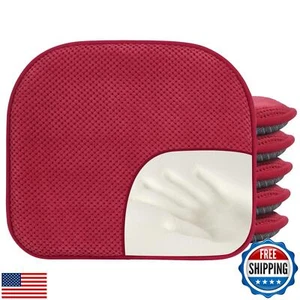 PRONOUS Red Memory Foam Chair Pads, 6 Pack D-Shaped Seat Cushions for Dining - Picture 1 of 5