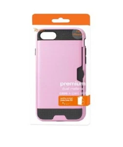 Reiko iPhone 7 Slim Armor Hybrid Hülle mit Kartenfach in Pink - Bild 1 von 4