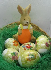 Ostereier Dekoration Schrumpffolie Ostern Eieraufkleber häkeln nähen Blumen Eier - Bild 1 von 12
