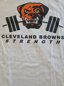 Cleveland Browns Strength and Conditioning Large White Adidas 19x 24.5 Shirt 
