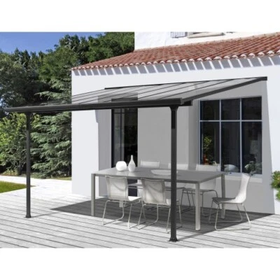 Pergola Addossata 3x3 in Alluminio Gazebo da Giardino Terrazzo Pergolato - Immagine 1 di 4