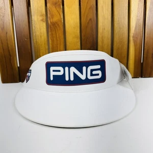 PING Play Your Best White Visor Golf Hat With Navy Logo Adjustable Adult - Picture 1 of 9
