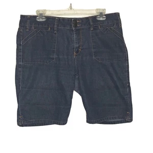 Fade To Blue Shorts Women’s 10 Blue Denim Flat Front Dark Wash - Picture 1 of 8