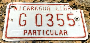 1980-1989 Nicaragua Libre Motorrad Kennzeichen G 0355 Granada Cycle Moto PL8 - Bild 1 von 4