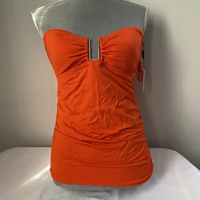Camiseta Tankini Convertible Calvin Klein Hardware Naranja Talla S Foto 1 de 2