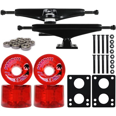 CORE LONGBOARD Trucks/Wheels/Bearings BLACK 7.0 + BIGFOOT 65MM ISLANDERS RED