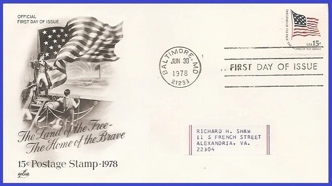 USA5 #1597 ADDR ARTCRAFT FDC   Fort McHenry Flag - Image 1 of 1