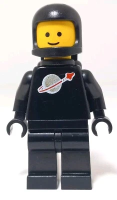 Lego Classic Space Astronaut Black Minifigure Small Prongs - Image 1 of 4