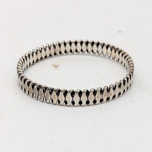 Vtg Hans Hansen Sterling Silver Bangle Bracelet Denmark No 202 MCM Reticulated - Picture 1 of 6