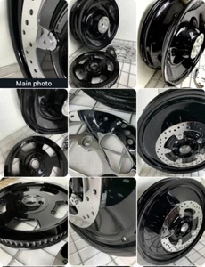 Harley WHEELS V-Rod Gloss Black VRSCA VRSCB 2002 -06 -PULLEY ROTOR EXCHANGE - Picture 1 of 13