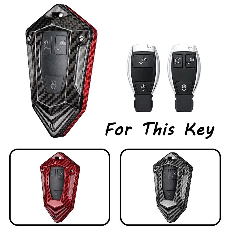 Чехол для автомобильного ключа из углеродного волокна для Benz CLA CLS CLK GLK C E S W203 W204 W212  - Изображение 1 из 4