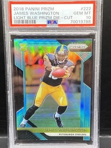 James Washington 2018 Panini Prizm Rookie RC LT.BLUE TROQUELADO 11/199 PSA 10 - Imagen 1 de 2