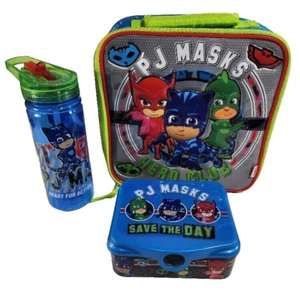 PJ MASKS - KIDS LUNCH BAG SET - 3 PCE - Picture 1 of 1