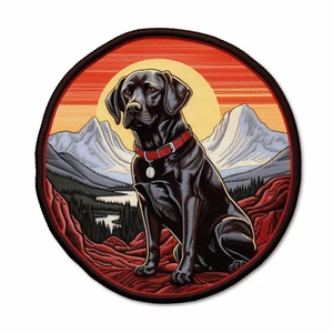 Schokolade Labrador Aufnäher Applikation Natur Bergabzeichen Hund Hund K9 - Bild 1 von 12