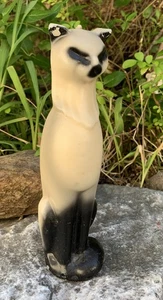 Vntg Siamese Cat Figure Candle Never Lit 8.5” Oddity Halloween Cat Candle - Picture 1 of 13