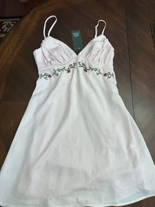 NWT Wild Fable Pink Floral Embroidered Crepe Mini A -Line Dress XS - Picture 1 of 11