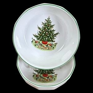 Pfaltzgraff Christmas Heritage 5.5” Cereal Soup Bowls Christmas Tree Set Of 2 - Picture 1 of 8