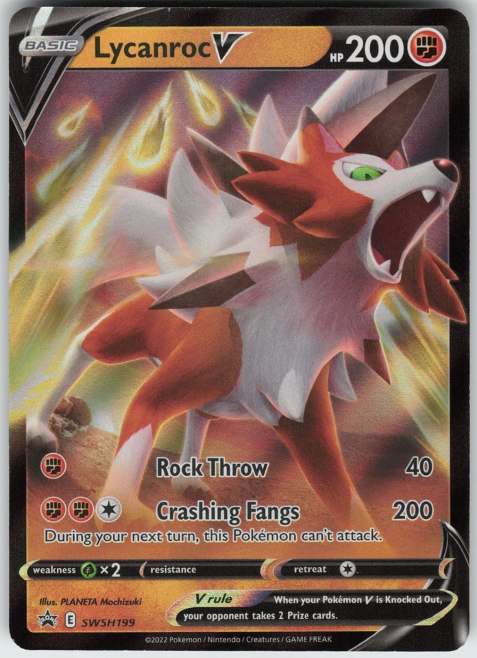 Foil Lycanroc V - SWSH199 SWSH: Sword & Shield Promo Cards Promo NM - Image 1 of 1