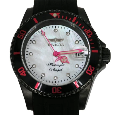 NOVO INVICTA 23684 MIDNIGHT ANGEL FEMININO MERGULHADOR AUTOMÁTICO ESFREGÃO BRANCO CRISTAIS 40mm - Imagem 1 de 4