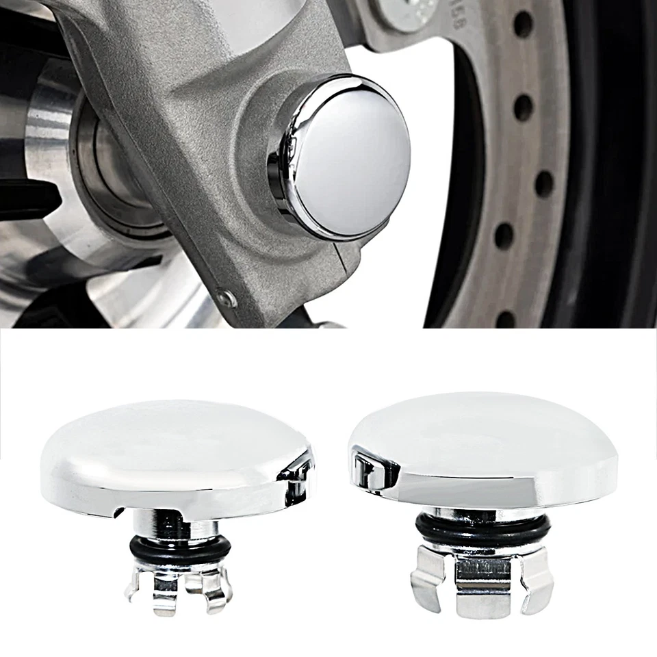 Tapas de tuerca de eje delantero cromadas para Harley Touring Road Glide FLTRX 2024-2025 Foto 1 de 4