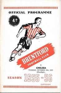 Brentford v Chelsea (Friendly) 1955/1956 - Fußballprogramm - Bild 1 von 1