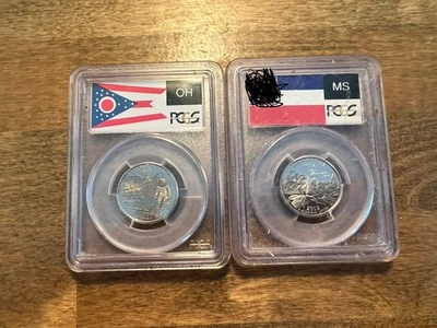 2002-S Mississippi & Ohio State Proof Quarter Set **PCGS PR70 DCAM** Great Pair - Image 1 of 4
