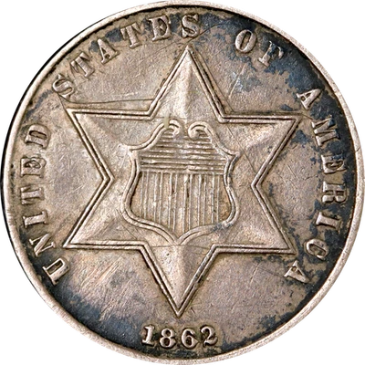 1862 Three (3) Cent Silver - Image 1 of 2