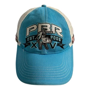 Bullzye PBR Cap Snapback Truckers Mesh Baseball Hat Adult Small Blue White - Picture 1 of 10