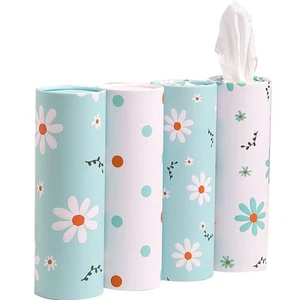 Car Tissue Holder with Facial Tissues Bulk - 4 PK Car Tissues Cylinder, Tissu... - Picture 1 of 7