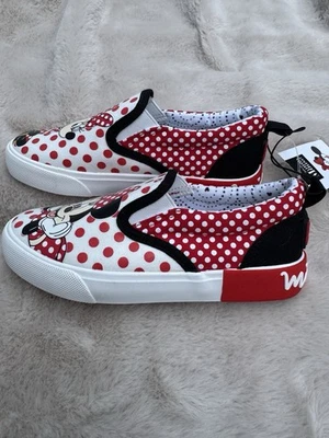 Disney Little Girl & Big Girl Minnie Mouse Twin Gore Slip-On Shoes 13c - Image 1 of 4