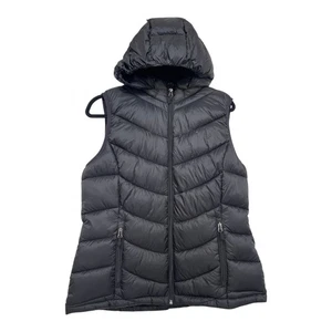 Chaleco acolchado Charter Club cremallera completa con capucha bolsillos para mujer negro talla L empaquetable - Imagen 1 de 7